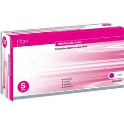 Abbildung: Nitril Handschuhe puderfrei Größe S pink 100 St, Handschuhe PZN 10188648