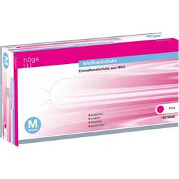 Abbildung: Nitril Handschuhe puderfrei Größe M pink 100 St, Handschuhe PZN 10188654