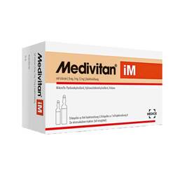 Abbildung: Medivitan IM mit Lidocain Injektionslösung i.Ampulle -Paare 8 St, Ampullenpaare PZN 10192756