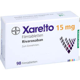 Abbildung: Xarelto 15 mg Filmtabletten 98 St, Filmtabletten PZN 10200912
