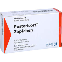 Abbildung: Postericort Zäpfchen 20 St, Suppositorien PZN 10215316