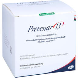 Abbildung: Prevenar 13 Injektionssuspension 10 St, Injektionssuspension PZN 10217002