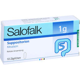 Abbildung: Salofalk 1 g Suppositorien 10 St, Suppositorien PZN 10228810