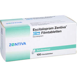 Abbildung: Escitalopram Zentiva 10 mg Filmtabletten 100 St, Filmtabletten PZN 10228885