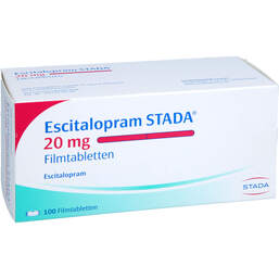 Abbildung: Escitalopram STADA 20 mg Filmtabletten 100 St, Filmtabletten PZN 10251329