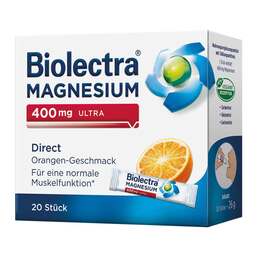 Abbildung: Biolectra Magnesium 400 mg ultra Direct Orange Pellets, 20 St PZN 10252174