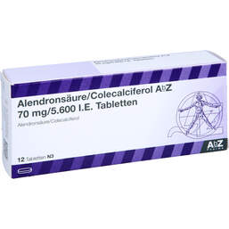 Abbildung: Alendronsäure / Colecalciferol AbZ 70 mg / 5.600 I.E. 12 St, Tabletten PZN 10253021