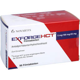 Abbildung: Exforge HCT 5 mg / 160 mg / 25 mg Filmtabletten 98 St, Filmtabletten PZN 10253558