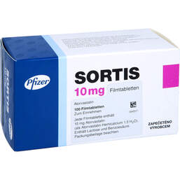 Abbildung: Sortis 10 mg Filmtabletten 100 St, Filmtabletten PZN 10257042