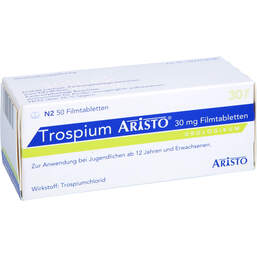 Abbildung: Trospium Aristo 30 mg Filmtabletten 50 St, Filmtabletten PZN 10259360