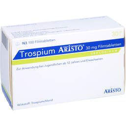 Abbildung: Trospium Aristo 30 mg Filmtabletten 100 St, Filmtabletten PZN 10259377
