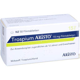 Abbildung: Trospium Aristo 15 mg Filmtabletten 50 St, Filmtabletten PZN 10259408