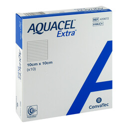 Abbildung: Aquacel Extra 10x10 cm Kompressen 10 St, Kompressen PZN 10261144