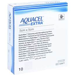 Abbildung: Aquacel Extra 5x5 cm Kompressen 10 St, Kompressen PZN 10261196