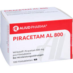 Abbildung: Piracetam AL 800 Filmtabletten 100 St, Filmtabletten PZN 10261718