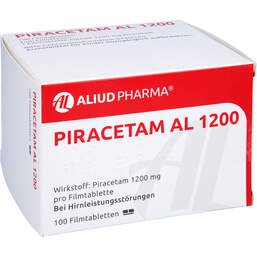 Abbildung: Piracetam AL 1200 Filmtabletten 100 St, Filmtabletten PZN 10261747