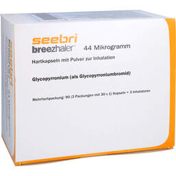 Abbildung: Seebri Breezhaler 44 Mikrogramm Hartkap.mit Pul.z.In 3X30 St, Hartkapseln mit Pulver zur Inhalation PZN 10262304