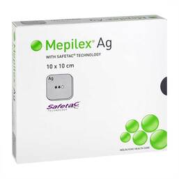 Abbildung: Mepilex Ag Verband 10x10cm steril 10 St, Verband PZN 10263976