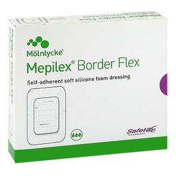 Abbildung: Mepilex Border Flex Schaumverband haftend 13x16cm 5 St, Verband PZN 10264013