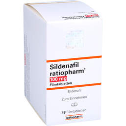 Abbildung: Sildenafil ratiopharm 100 mg Filmtabletten 48 St, Filmtabletten PZN 10270083