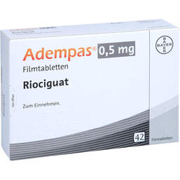 Abbildung: Adempas 0,5 mg Filmtabletten 42 St, Filmtabletten PZN 10284240