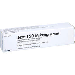 Abbildung: Jext 150 Mikrogramm Injektionslösung in Fertigpen 1 St, Injektionslösung in einem Fertigpen PZN 10298242