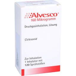 Abbildung: Alvesco 160 µg 120 Hub Dosieraerosol 1 St, Dosieraerosol PZN 10298845