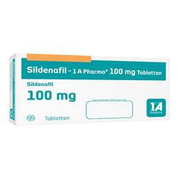 Abbildung: Sildenafil 1A Pharma 100 mg Tabletten 24 St, Tabletten PZN 10303753