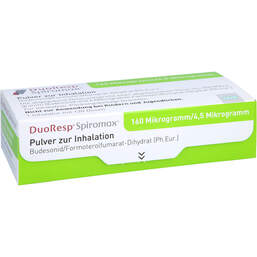 Abbildung: Duoresp Spiromax 160µg / 4,5µg / Dosis 1x120ED Inh.-P. 1 St, Inhalationspulver PZN 10311037