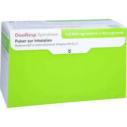 Abbildung: Duoresp Spiromax 160µg / 4,5µg / Dosis 3x120ED Inh.-P. 3 St, Inhalationspulver PZN 10311043