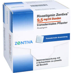 Abbildung: Rivastigmin Zentiva 9,5 mg / 24 Std.transd.Pflaster 84 St, Pflaster transdermal PZN 10315673