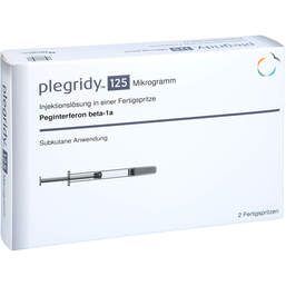 Abbildung: Plegridy 125 µg 1 Mon.Injektionslösung in einer Fertigspritze 2 St, Fertigspritzen PZN 10318559