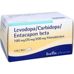 Abbildung: Levodopa / Carbidopa / Entacapon beta 100 / 25 / 200 175 St, Filmtabletten PZN 10324583