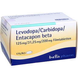 Abbildung: Levodopa / Carbidopa / Entacapon beta 125 / 31,25 / 200 175 St, Filmtabletten PZN 10324637