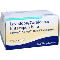 Abbildung: Levodopa / Carbidopa / Entacapon beta 150 / 37,5 / 200 175 St, Filmtabletten PZN 10324672