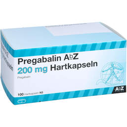 Abbildung: Pregabalin AbZ 200 mg Hartkapseln 100 St, Hartkapseln PZN 10327110