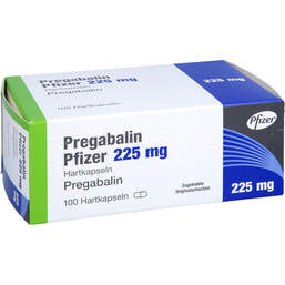 Abbildung: Pregabalin Pfizer 225 mg Hartkapseln 100 St, Hartkapseln PZN 10327966