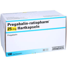 Abbildung: Pregabalin ratiopharm 25 mg Hartkapseln 100 St, Hartkapseln PZN 10328782