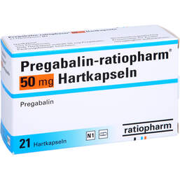 Abbildung: Pregabalin ratiopharm 50 mg Hartkapseln 21 St, Hartkapseln PZN 10328799