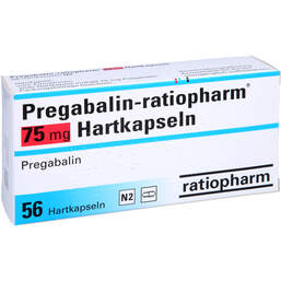 Abbildung: Pregabalin ratiopharm 75 mg Hartkapseln 56 St, Hartkapseln PZN 10328836