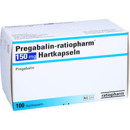 Abbildung: Pregabalin ratiopharm 150 mg Hartkapseln 100 St, Hartkapseln PZN 10328902