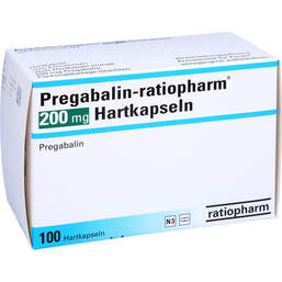 Abbildung: Pregabalin ratiopharm 200 mg Hartkapseln 100 St, Hartkapseln PZN 10328931