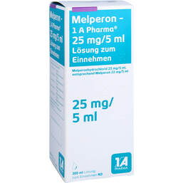 Abbildung: Melperon 1A Pharma 25 mg / 5 ml Lösung zum Einnehmen 300 ml, Lösung zum Einnehmen PZN 10334021