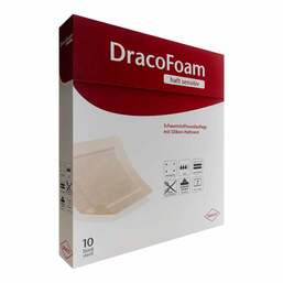 Abbildung: Dracofoam Haft sensitiv Schaumst.Wund.10x10cm 10 St, Verband PZN 10342115