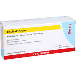 Abbildung: Escitalopram Glenmark 10 mg Filmtabletten 50 St, Filmtabletten PZN 10353260