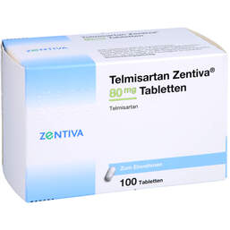 Abbildung: Telmisartan Zentiva 80 mg Tabletten 100 St, Tabletten PZN 10353550