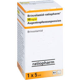Abbildung: Brinzolamid ratiopharm 10 mg / ml Augentropfensuspension 1X5 ml, Augentropfen PZN 10353685