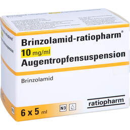 Abbildung: Brinzolamid ratiopharm 10 mg / ml Augentropfensuspension 6X5 ml, Augentropfen PZN 10353751