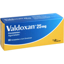Abbildung: Valdoxan 25 mg Filmtabletten 98 St, Filmtabletten PZN 10356146