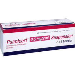 Abbildung: Pulmicort 0,5 mg / 2 ml Suspension für einen Vernebler 20X2 ml, Suspension für einen Vernebler PZN 10358820
